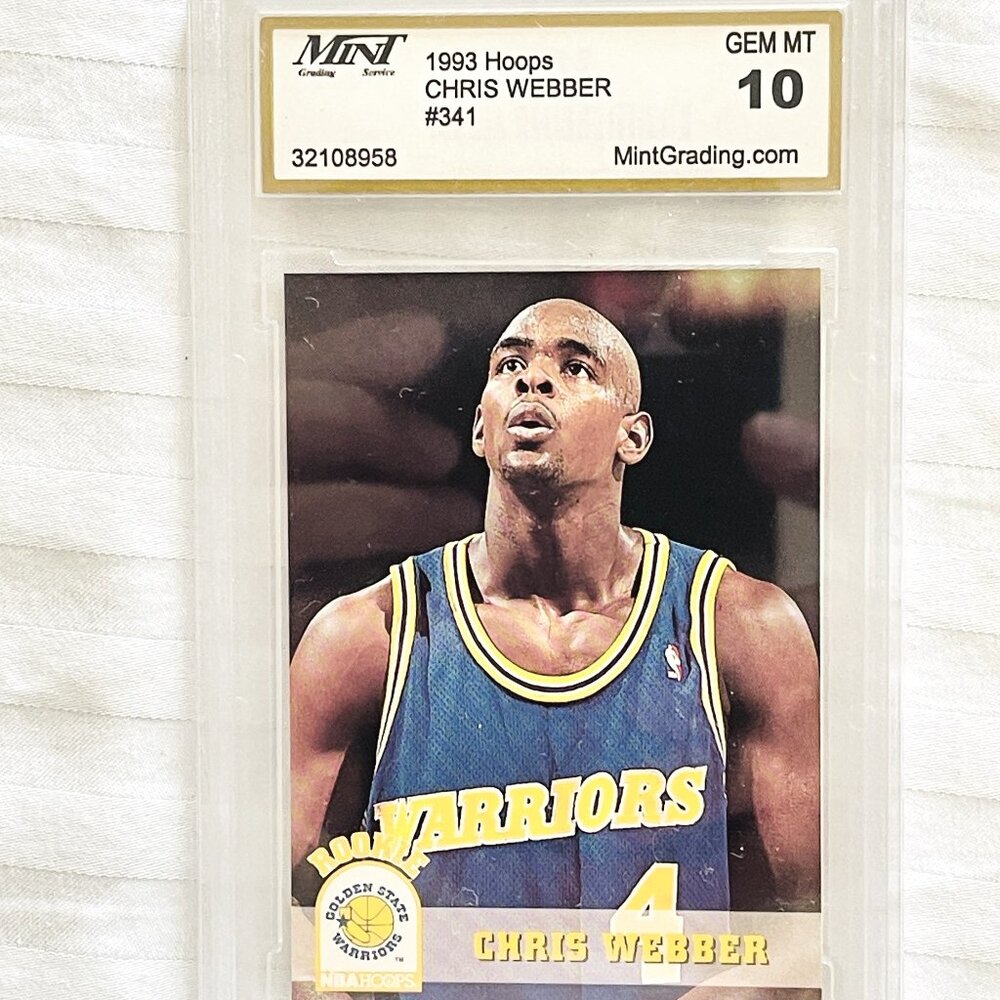 1993 HOOPS CHRIS WEBBER #341. GEM MT 10.  Mint Condition !!!